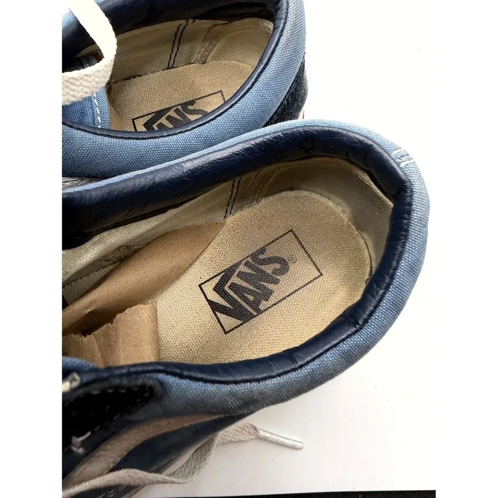 VANS Old Skool Mens 9 Sneakers Navy Canvas Low Top Lace Up Skateboard‎ Shoes